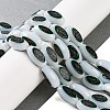 Printing Glass Oval Beads for Necklaces Bracelets Making GLAA-B020-01A-05-2