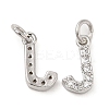 Brass Micro Pave Grade AAA Cubic Zirconia Charms ZIRC-P067-11P-J-NR-2