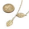 Brass Leaf Pendant Lariat Necklaces NJEW-TA00134-3