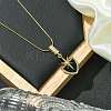 304 Stainless Steel & Rhinestone & Enamel Pendant Necklaces for Women NJEW-G157-03G-4
