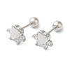 Heart Bow Brass Micro Pave Clear Cubic Zirconia Cartilage Earrings EJEW-L289-03P-02-1