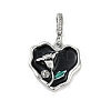 Brass Enamel Micro Pave Cubic Zirconia Pendants KK-U043-11P-02-1