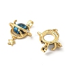 Brass Micro Pave Cubic Zirconia with Glass Pendants KK-G533-21G-2