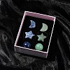 Natural Gemstone Healing Moon & Star & Round Ornaments AJEW-FS0001-12A-7