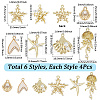 24Pcs 6 Styles Zinc Alloy Crystal Rhinestone Pendants FIND-SC0013-88-2