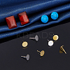 12Pcs 2 Colors 925 Sterling Silver Flat Pad Stud Earring Findings STER-DC0001-62A-5