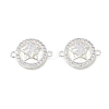 Brass Micro Pave Clear Cubic Zirconia Connector Charms CU-CBA3F77-09S-1