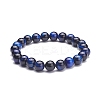 8.5mm Round Dyed Natural Tiger Eye Beads Stretch Bracelet for Girl Women BJEW-JB07152-01-1