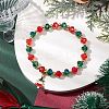 Christmas Theme Glass Beaded Stretch Bracelets BJEW-TA00540-2