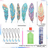 DIY Feather Bookmark with Pendant Diamond Painting Kits DIY-WH0366-57-2