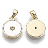 Brass Micro Pave Clear Cubic Zirconia Charms KK-R112-014-NF-2