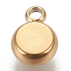 Ion Plating(IP) 304 Stainless Steel Pendant Cabochon Settings LS-X-STAS-K202-03A-G-2