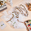 Polyester Wedding Lasso Chain & Flower Organza Bride Main Wedding Veil Headdress Sets HJEW-OC00101-4