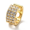 Clear Cubic Zirconia C-Shaped Chunky Cuff Earrings EJEW-G295-16G-1