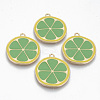 Light Gold Plated Alloy Enamel Pendants ENAM-T011-01KC-RS-1