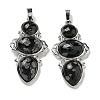 Natural Snowflake Obsidian Pendants G-Q158-04C-1