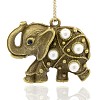 Antique Bronze Alloy Elephant Pendants PALLOY-J204-01AB-1