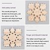 Natural Solid Wood Carved Onlay Applique Craft WOOD-WH0101-59-4