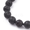 8mm Round Natural Tiger Eye & Lava Rock Braided Beads Bracelets Set BJEW-JB07083-5