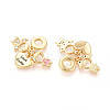 Brass Micro Pave Cubic Zirconia European Dangle Charms KK-N271-16G-2