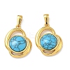 304 Stainless Steel with Synthetic Turquoise Pendants STAS-L309-21F-G-1