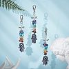 3Pcs Natural & Synthetic Gemstone Chips Cluster Pendant Decoration HJEW-CA0001-35-4