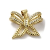 Rack Plating Brass Micro Pave Clear Cubic Zirconia Pendants KK-R158-06G-1