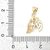 Rack Plating Brass Micro Pave Cubic Zirconia Pendants KK-H509-15G-3