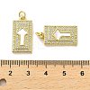 Brass Micro Pave Clear Cubic Zirconia Pendants KK-K365-10C-G-3