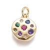 Brass Micro Pave Cubic Zirconia Charms ZIRC-E145-75-2