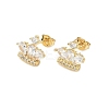 Brass Micro Pave Cubic Zirconia Stud Earrings EJEW-D323-05G-4