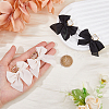 2 Pairs 2 Colors Alloy Dangle Stud Earrings with Cloth Bowknot Charms EJEW-FI0003-28-4