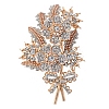 Malus Spectabilis Alloy Rhinestone Brooches for Backpack Clothes PW-WG79A77-01-5