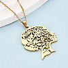 304 Stainless Steel Pendant Necklaces NJEW-T018-54G-1