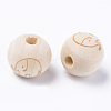 Unfinished Natural Wood European Beads WOOD-S057-003A-2