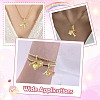 5Pcs 5 Styles Brass Micro Pave Clear Cubic Zirconia European Dangle Charms FIND-CJ0005-20-7