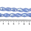 Opaque Solid Color Electroplate Glass Beads Strands EGLA-N013-J8mm-B06-4