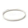 Shell Oval and Cubic Zirconia Hinged Bangle BJEW-G644-01-3