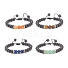 4Pcs 4 Style Natural Lava Rock & Mixed Stone Braided Bead Bracelets Set for Women BJEW-TA00115-1