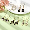 Golden Alloy Enamel Dangle Earrings for Women X-EJEW-JE05657-2