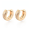 Brass Twist Hoop Earrings EJEW-T048-40G-1