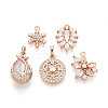 Brass with Cubic Zirconia Pendants KK-T072-52G-1