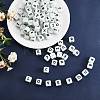 20Pcs Luminous Cube Letter Silicone Beads 12x12x12mm Square Dice Alphabet Beads with 2mm Hole Spacer Loose Letter Beads for Bracelet Necklace Jewelry Making JX437R-3