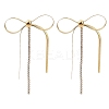 304 Stainless Steel Pave Cubic Zirconia Tassel Stud Earrings for Women EJEW-Z065-10G-2