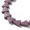 Triangle Dyed Natural Lava Rock Beads Strands G-O126-04A-09-3