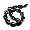 Natural Striped Agate/Banded Agate Oval Bead Strands X-G-L175B-10-2