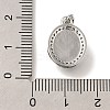 Brass Micro Pave Cubic Zirconia and Glass Pendants KK-K388-32P-3