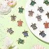 60Pcs 10 Colors Printed Alloy Connector Charms ENAM-CJ0005-63-5