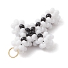 Beaded Cross Charms PALLOY-GD00002-02-4
