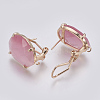 Faceted Glass Stud Earring Findings GLAA-F084-D04-2